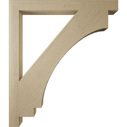 Ekena Millwork - BKTUR035X38X44IMP05RCPR - Timberthane Faux Wood Imperial Style Bracket, Block Ends, 3 1/2"W x 38"D x 44"H, Primed Tan