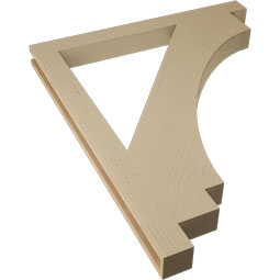 Ekena Millwork - BKTUR035X38X46IMP05RCPR - Timberthane Faux Wood Imperial Style Bracket, Block Ends, 3 1/2"W x 38"D x 46"H, Primed Tan