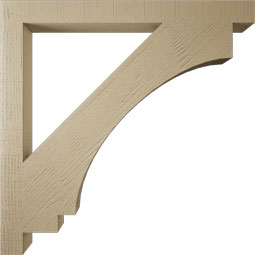 Ekena Millwork - BKTUR035X40X40IMP05RCPR - Timberthane Faux Wood Imperial Style Bracket, Block Ends, 3 1/2"W x 40"D x 40"H, Primed Tan