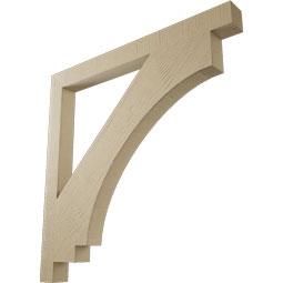 Ekena Millwork - BKTUR035X40X40IMP05RCPR - Timberthane Faux Wood Imperial Style Bracket, Block Ends, 3 1/2"W x 40"D x 40"H, Primed Tan