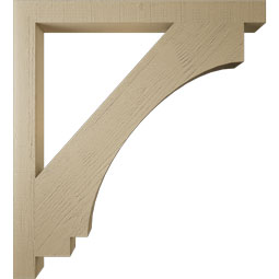 Ekena Millwork - BKTUR035X40X44IMP05RCPR - Timberthane Faux Wood Imperial Style Bracket, Block Ends, 3 1/2"W x 40"D x 44"H, Primed Tan
