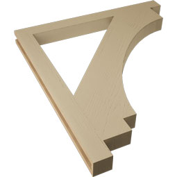 Ekena Millwork - BKTUR035X40X44IMP05RCPR - Timberthane Faux Wood Imperial Style Bracket, Block Ends, 3 1/2"W x 40"D x 44"H, Primed Tan
