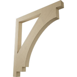 Ekena Millwork - BKTUR035X40X44IMP05RCPR - Timberthane Faux Wood Imperial Style Bracket, Block Ends, 3 1/2"W x 40"D x 44"H, Primed Tan