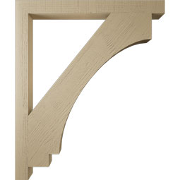 Ekena Millwork - BKTUR035X40X48IMP05RCPR - Timberthane Faux Wood Imperial Style Bracket, Block Ends, 3 1/2"W x 40"D x 48"H, Primed Tan