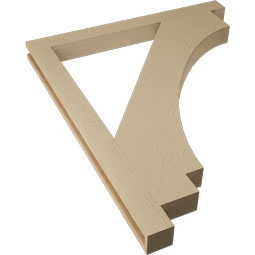 Ekena Millwork - BKTUR035X40X48IMP05RCPR - Timberthane Faux Wood Imperial Style Bracket, Block Ends, 3 1/2"W x 40"D x 48"H, Primed Tan