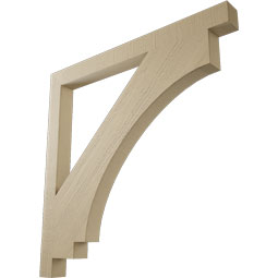 Ekena Millwork - BKTUR035X42X42IMP05RCPR - Timberthane Faux Wood Imperial Style Bracket, Block Ends, 3 1/2"W x 42"D x 42"H, Primed Tan