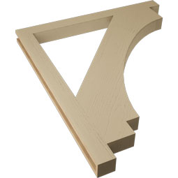 Ekena Millwork - BKTUR035X42X48IMP05RCPR - Timberthane Faux Wood Imperial Style Bracket, Block Ends, 3 1/2"W x 42"D x 48"H, Primed Tan