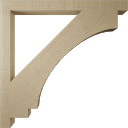 Ekena Millwork - BKTUR035X44X44IMP05RCPR - Timberthane Faux Wood Imperial Style Bracket, Block Ends, 3 1/2"W x 44"D x 44"H, Primed Tan