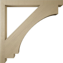 Ekena Millwork - BKTUR035X46X46IMP05RCPR - Timberthane Faux Wood Imperial Style Bracket, Block Ends, 3 1/2"W x 46"D x 46"H, Primed Tan