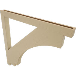 Ekena Millwork - BKTUR035X48X48IMP05RCPR - Timberthane Faux Wood Imperial Style Bracket, Block Ends, 3 1/2"W x 48"D x 48"H, Primed Tan