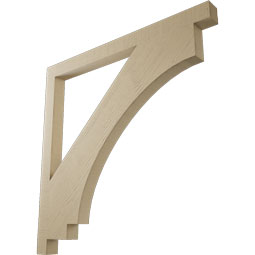 Ekena Millwork - BKTUR035X48X48IMP05RCPR - Timberthane Faux Wood Imperial Style Bracket, Block Ends, 3 1/2"W x 48"D x 48"H, Primed Tan