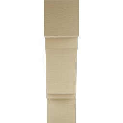 Ekena Millwork - BKTUR055X18X22IMP05RCPR - Timberthane Faux Wood Imperial Style Bracket, Block Ends, 5 1/2"W x 18"D x 22"H, Primed Tan
