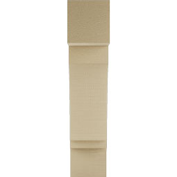 Ekena Millwork - BKTUR055X18X26IMP05RCPR - Timberthane Faux Wood Imperial Style Bracket, Block Ends, 5 1/2"W x 18"D x 26"H, Primed Tan