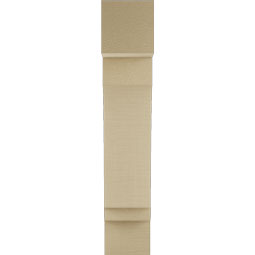 Ekena Millwork - BKTUR055X18X30IMP05RCPR - Timberthane Faux Wood Imperial Style Bracket, Block Ends, 5 1/2"W x 18"D x 30"H, Primed Tan