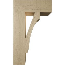 Ekena Millwork - BKTUR055X18X30IMP05RCPR - Timberthane Faux Wood Imperial Style Bracket, Block Ends, 5 1/2"W x 18"D x 30"H, Primed Tan