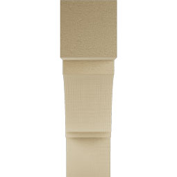 Ekena Millwork - BKTUR055X20X20IMP05RCPR - Timberthane Faux Wood Imperial Style Bracket, Block Ends, 5 1/2"W x 20"D x 20"H, Primed Tan