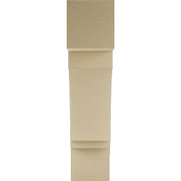 Ekena Millwork - BKTUR055X20X24IMP05RCPR - Timberthane Faux Wood Imperial Style Bracket, Block Ends, 5 1/2"W x 20"D x 24"H, Primed Tan