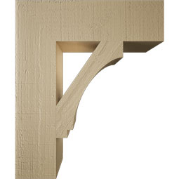 Ekena Millwork - BKTUR055X20X24IMP05RCPR - Timberthane Faux Wood Imperial Style Bracket, Block Ends, 5 1/2"W x 20"D x 24"H, Primed Tan