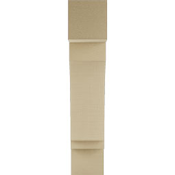 Ekena Millwork - BKTUR055X20X28IMP05RCPR - Timberthane Faux Wood Imperial Style Bracket, Block Ends, 5 1/2"W x 20"D x 28"H, Primed Tan