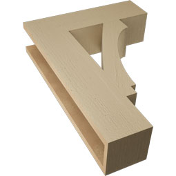 Ekena Millwork - BKTUR055X20X28IMP05RCPR - Timberthane Faux Wood Imperial Style Bracket, Block Ends, 5 1/2"W x 20"D x 28"H, Primed Tan
