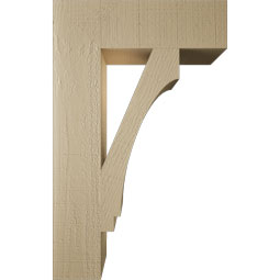 Ekena Millwork - BKTUR055X20X32IMP05RCPR - Timberthane Faux Wood Imperial Style Bracket, Block Ends, 5 1/2"W x 20"D x 32"H, Primed Tan