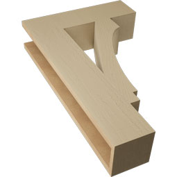 Ekena Millwork - BKTUR055X20X32IMP05RCPR - Timberthane Faux Wood Imperial Style Bracket, Block Ends, 5 1/2"W x 20"D x 32"H, Primed Tan