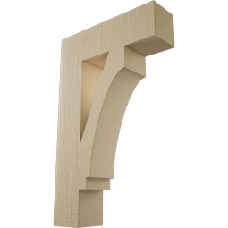 Ekena Millwork - BKTUR055X20X32IMP05RCPR - Timberthane Faux Wood Imperial Style Bracket, Block Ends, 5 1/2"W x 20"D x 32"H, Primed Tan