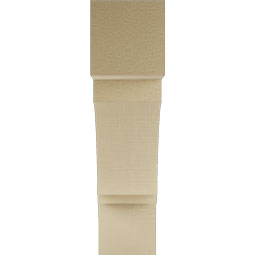 Ekena Millwork - BKTUR055X22X22IMP05RCPR - Timberthane Faux Wood Imperial Style Bracket, Block Ends, 5 1/2"W x 22"D x 22"H, Primed Tan