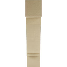 Ekena Millwork - BKTUR055X22X26IMP05RCPR - Timberthane Faux Wood Imperial Style Bracket, Block Ends, 5 1/2"W x 22"D x 26"H, Primed Tan