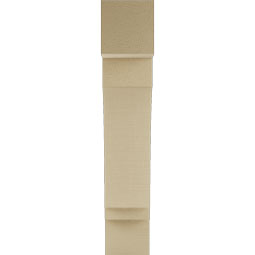 Ekena Millwork - BKTUR055X22X30IMP05RCPR - Timberthane Faux Wood Imperial Style Bracket, Block Ends, 5 1/2"W x 22"D x 30"H, Primed Tan