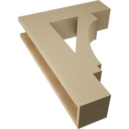 Ekena Millwork - BKTUR055X22X30IMP05RCPR - Timberthane Faux Wood Imperial Style Bracket, Block Ends, 5 1/2"W x 22"D x 30"H, Primed Tan