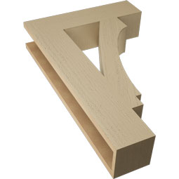 Ekena Millwork - BKTUR055X22X34IMP05RCPR - Timberthane Faux Wood Imperial Style Bracket, Block Ends, 5 1/2"W x 22"D x 34"H, Primed Tan