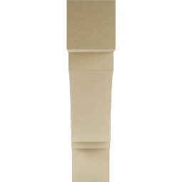 Ekena Millwork - BKTUR055X24X24IMP05RCPR - Timberthane Faux Wood Imperial Style Bracket, Block Ends, 5 1/2"W x 24"D x 24"H, Primed Tan