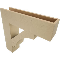 Ekena Millwork - BKTUR055X24X24IMP05RCPR - Timberthane Faux Wood Imperial Style Bracket, Block Ends, 5 1/2"W x 24"D x 24"H, Primed Tan