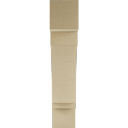 Ekena Millwork - BKTUR055X24X28IMP05RCPR - Timberthane Faux Wood Imperial Style Bracket, Block Ends, 5 1/2"W x 24"D x 28"H, Primed Tan