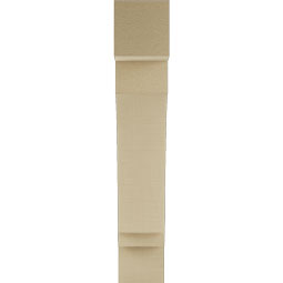 Ekena Millwork - BKTUR055X24X32IMP05RCPR - Timberthane Faux Wood Imperial Style Bracket, Block Ends, 5 1/2"W x 24"D x 32"H, Primed Tan