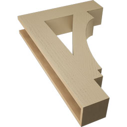 Ekena Millwork - BKTUR055X24X36IMP05RCPR - Timberthane Faux Wood Imperial Style Bracket, Block Ends, 5 1/2"W x 24"D x 36"H, Primed Tan