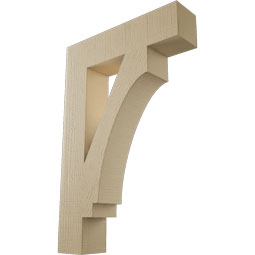 Ekena Millwork - BKTUR055X24X36IMP05RCPR - Timberthane Faux Wood Imperial Style Bracket, Block Ends, 5 1/2"W x 24"D x 36"H, Primed Tan