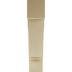Ekena Millwork - BKTUR055X26X26IMP05RCPR - Timberthane Faux Wood Imperial Style Bracket, Block Ends, 5 1/2"W x 26"D x 26"H, Primed Tan