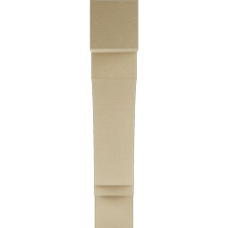 Ekena Millwork - BKTUR055X26X30IMP05RCPR - Timberthane Faux Wood Imperial Style Bracket, Block Ends, 5 1/2"W x 26"D x 30"H, Primed Tan