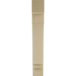 Ekena Millwork - BKTUR055X26X38IMP05RCPR - Timberthane Faux Wood Imperial Style Bracket, Block Ends, 5 1/2"W x 26"D x 38"H, Primed Tan