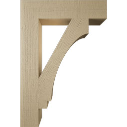 Ekena Millwork - BKTUR055X26X38IMP05RCPR - Timberthane Faux Wood Imperial Style Bracket, Block Ends, 5 1/2"W x 26"D x 38"H, Primed Tan