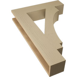 Ekena Millwork - BKTUR055X26X38IMP05RCPR - Timberthane Faux Wood Imperial Style Bracket, Block Ends, 5 1/2"W x 26"D x 38"H, Primed Tan