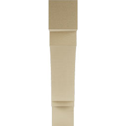 Ekena Millwork - BKTUR055X28X28IMP05RCPR - Timberthane Faux Wood Imperial Style Bracket, Block Ends, 5 1/2"W x 28"D x 28"H, Primed Tan