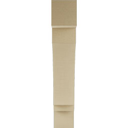 Ekena Millwork - BKTUR055X28X32IMP05RCPR - Timberthane Faux Wood Imperial Style Bracket, Block Ends, 5 1/2"W x 28"D x 32"H, Primed Tan