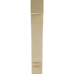 Ekena Millwork - BKTUR055X28X36IMP05RCPR - Timberthane Faux Wood Imperial Style Bracket, Block Ends, 5 1/2"W x 28"D x 36"H, Primed Tan