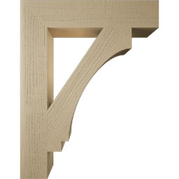 Ekena Millwork - BKTUR055X28X36IMP05RCPR - Timberthane Faux Wood Imperial Style Bracket, Block Ends, 5 1/2"W x 28"D x 36"H, Primed Tan