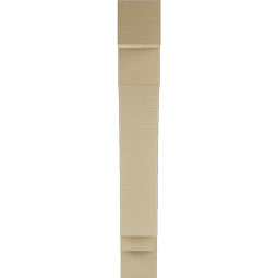 Ekena Millwork - BKTUR055X28X40IMP05RCPR - Timberthane Faux Wood Imperial Style Bracket, Block Ends, 5 1/2"W x 28"D x 40"H, Primed Tan