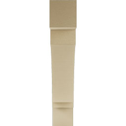 Ekena Millwork - BKTUR055X30X30IMP05RCPR - Timberthane Faux Wood Imperial Style Bracket, Block Ends, 5 1/2"W x 30"D x 30"H, Primed Tan