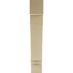 Ekena Millwork - BKTUR055X30X34IMP05RCPR - Timberthane Faux Wood Imperial Style Bracket, Block Ends, 5 1/2"W x 30"D x 34"H, Primed Tan